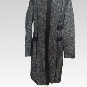 Narciso Rodriguez Black and Gray Tweed Coat sizeM